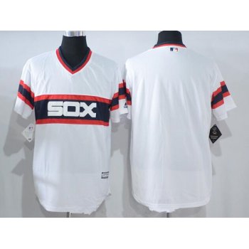 Men's Chicago White Sox Blank White Pullover Stitched MLB Majestic Cool Base Jersey