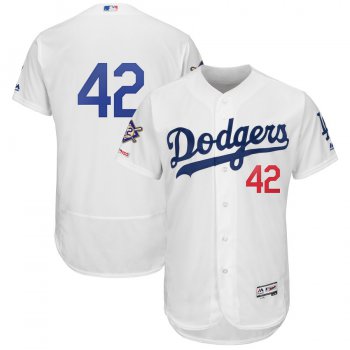 Men's Los Angeles Dodgers #42 Jackie Robinson White 2019 Jackie Robinson Day FlexBase Jersey