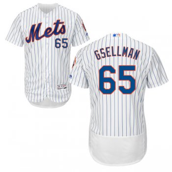 Men's New York Mets #65 Robert Gsellman White Home Stitched MLB 2016 Majestic Flex Base Jersey