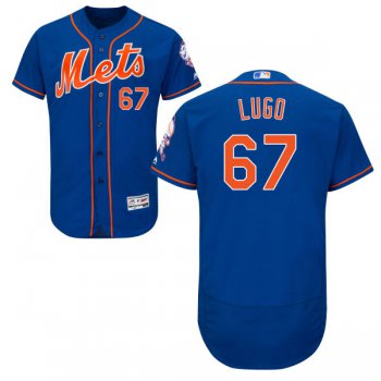 Men's New York Mets #67 Seth Lugo Majestic Blue With Orange Stitched MLB 2016 Majestic Flex Base Jersey