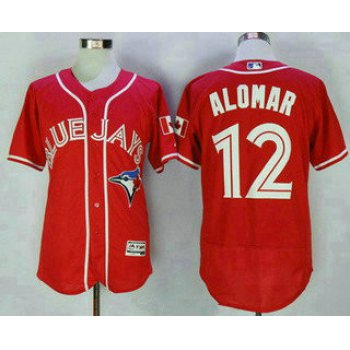 Men's Toronto Blue Jays #12 Roberto Alomar Red Stitched MLB 2016 Canada Day Majestic Flex Base Jersey