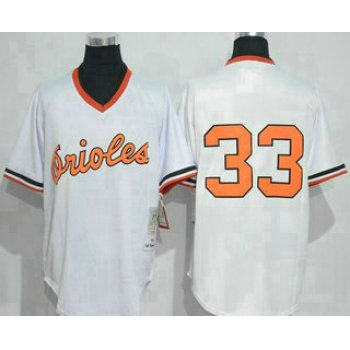 Men's Baltimore Orioles #33 Eddie Murray White Pullover Throwback Jersey By Mitchell & Ness