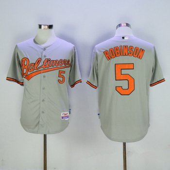 Men's Baltimore Orioles #5 Brooks Robinson Retired Gray Stitched MLB Majestic Cool Base Jersey