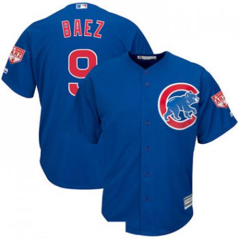Men's Chicago Cubs 9 Javier Baez Royal 2019 Spring Training Cool Base Jersey