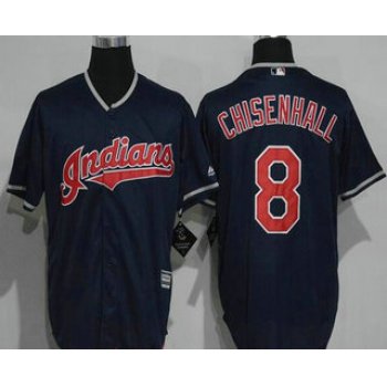 Men's Cleveland Indians #8 Lonnie Chisenhall Navy Blue Stitched MLB Majestic Cool Base Jersey