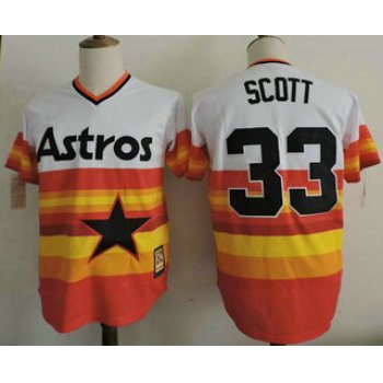 Men's Houston Astros #33 Mike Scott Rainbow Stitched MLB Majestic Cool Base Cooperstown Collection Player Jersey