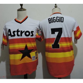 Men's Houston Astros #7 Craig Biggio Rainbow Stitched MLB Majestic Cool Base Cooperstown Collection Player Jersey