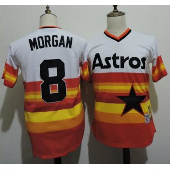 Men's Houston Astros #8 Joe Morgan Rainbow Stitched MLB Majestic Cool Base Cooperstown Collection Player Jersey