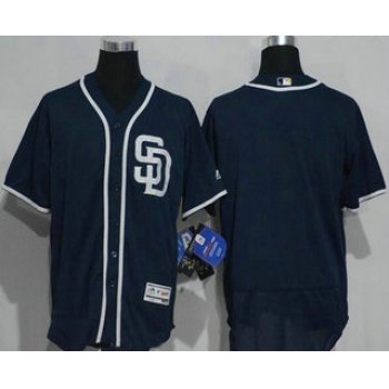 Men's San Diego Padres Blank Navy Blue Stitched MLB 2016 Majestic Flex Base Jersey