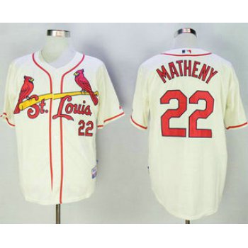 Men's St. Louis Cardinals #22 Mike Matheny Cream Cool Base Stitched MLB Jersey