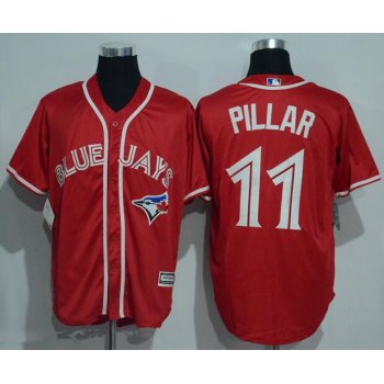 Men's Toronto Blue Jays #11 Kevin Pillar Red Stitched MLB 2016 Canada Day Majestic Cool Base Jersey