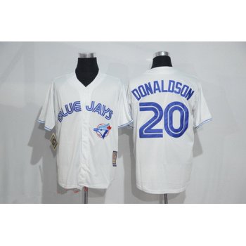 Men's Toronto Blue Jays #20 Josh Donaldson White Majestic Cool Base Cooperstown Collection Jersey