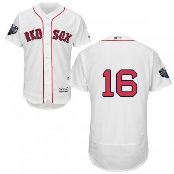Red Sox #16 Andrew Benintendi White Flexbase Authentic Collection 2018 World Series Stitched MLB Jersey