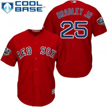 Red Sox #25 Jackie Bradley Jr Red New Cool Base 2018 World Series Stitched MLB Jersey