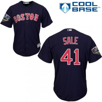 Red Sox #41 Chris Sale Navy Blue New Cool Base 2018 World Series Stitched MLB Jersey