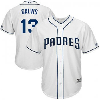San Diego Padres 13 Freddy Galvis White New Cool Base Stitched Baseball Jersey