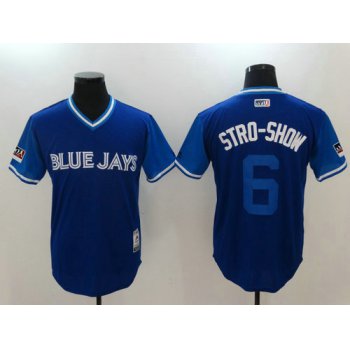 Toronto Blue Jays 6 Marcus Stroman Stro-Show Majestic Royal 2018 Players Weekend Authentic Jersey