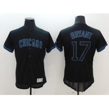 Men's Chicago Cubs #17 Kris Bryant Lights Out Black Fashion 2016 Flexbase Majestic Baseball Jersey