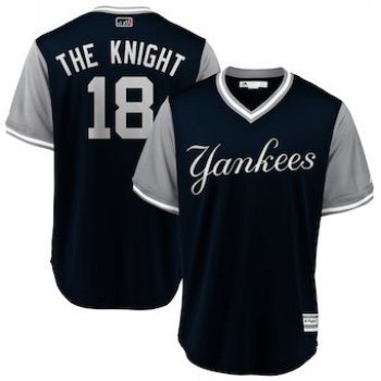 Men's New York Yankees 18 Didi Gregorius The Knight Majestic Navy 2018 Players' Weekend Cool Base Jersey