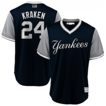 Men's New York Yankees 24 Gary Sanchez KrakenMajestic Navy 2018 Players' Weekend Cool Base Jersey