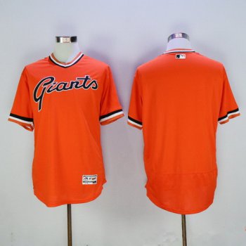 Men's San Francisco Giants Blank Retired Orange Pullover 2016 Flexbase Majestic Baseball Jersey