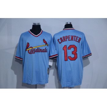 Men's St. Louis Cardinals #13 Matt Carpenter Light Blue Majestic Cool Base Cooperstown Collection Player Jersey
