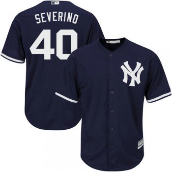 New York Yankees 40 Luis Severino Navy Blue New Cool Base Stitched Baseball Jersey