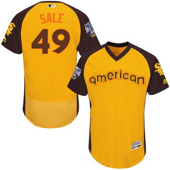 Chris Sale Gold 2016 All-Star Jersey - Men's American League Chicago White Sox #49 Flex Base Majestic MLB Collection Jersey