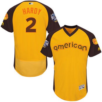 J.J. Hardy Gold 2016 All-Star Jersey - Men's American League Baltimore Orioles #2 Flex Base Majestic MLB Collection Jersey