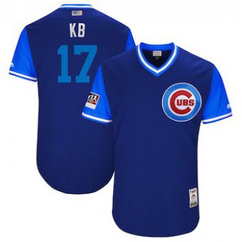 Men's Chicago Cubs 17 Kris Bryant KB Majestic Royal 2018 Players' Weekend Authentic Jersey