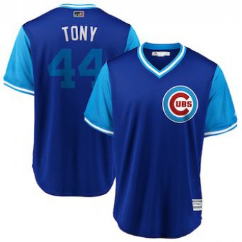 Men's Chicago Cubs 44 Anthony Rizzo Tony Majestic Royal 2018 Players' Weekend Cool Base Jersey