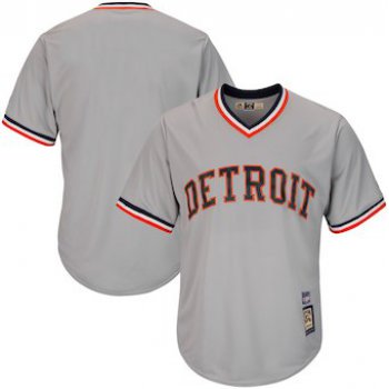 Men's Detroit Tigers Majestic Blank Gray Big & Tall Cooperstown Collection Cool Base Team Jersey