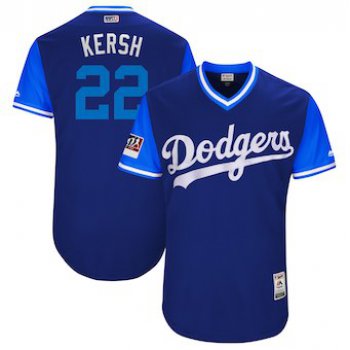 Men's Los Angeles Dodgers 22 Clayton Kershaw Kersh Majestic Royal 2018 Players' Weekend Authentic Jersey
