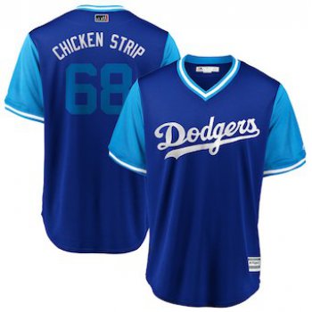 Men's Los Angeles Dodgers 68 Ross Stripling Chicken Strip Light Blue 2018 Players' Weekend Cool Base Jersey