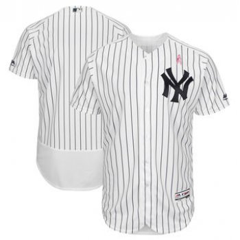 Men's New York Yankees Majestic White 2018 Mother's Day Home Flex Base Team Jersey
