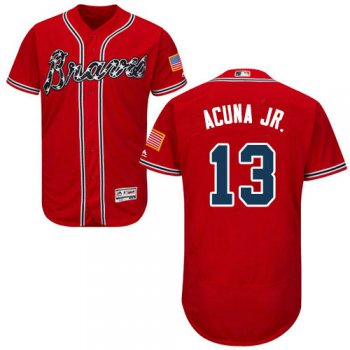 Atlanta Braves 13 Ronald Acuna Jr. Red Flexbase Authentic Collection Stitched Baseball Jersey