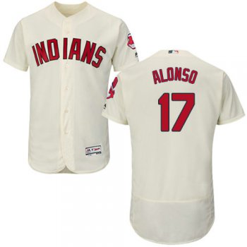 Cleveland Indians 17 Yonder Alonso Cream Flexbase Authentic Collection Stitched Baseball Jersey