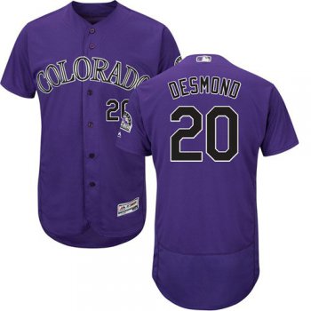 Colorado Rockies 20 Ian Desmond Purple Flexbase Authentic Collection Stitched Baseball Jersey