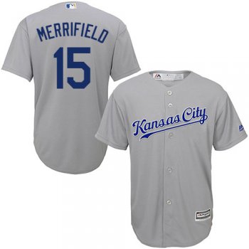 Kansas City Royals 15 Whit Merrifield Grey New Cool Base Stitched Baseball Jersey
