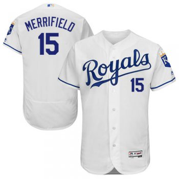 Kansas City Royals 15 Whit Merrifield White Flexbase Authentic Collection Stitched Baseball Jersey