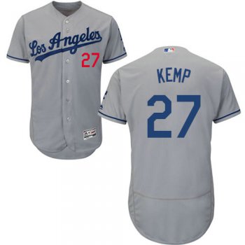 Los Angeles Dodgers 27 Matt Kemp Grey Flexbase Authentic Collection Stitched Baseball Jersey