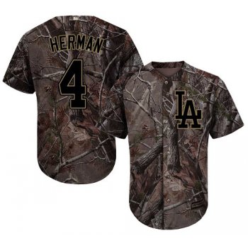 Los Angeles Dodgers #4 Babe Herman Camo Realtree Collection Cool Base Stitched Baseball Jersey