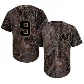 Milwaukee Brewers #9 Manny Pina Camo Realtree Collection Cool Base Stitched MLB Jersey
