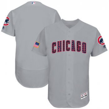 Chicago Cubs Majestic 2017 Stars & Stripes Authentic Collection FlexBase Team Gray Jersey