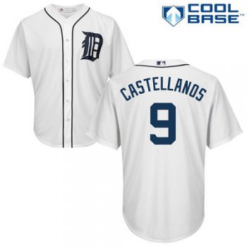 Men's Detroit Tigers #9 Nick Castellanos White Cool Base Stitched MLB Jersey