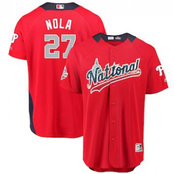 Men's National League #27 Aaron Nola Majestic Red 2018 MLB All-Star Game Home Run Derby Player Jersey