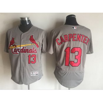 Men's St. Louis Cardinals #13 Matt Carpenter Gray Road 2016 Flexbase Majestic Baseball Jersey