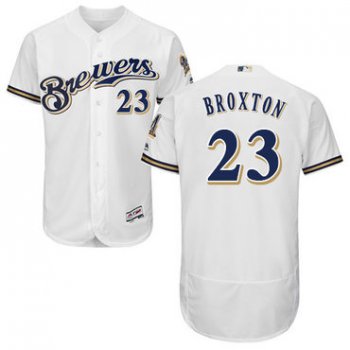 Milwaukee Brewers #23 Keon Broxton White Flexbase Authentic Collection Stitched Baseball Jersey