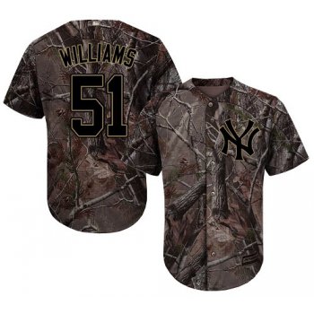New York Yankees #51 Bernie Williams Camo Realtree Collection Cool Base Stitched MLB Jersey
