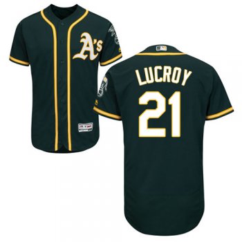 Oakland Athletics #21 Jonathan Lucroy Green Flexbase Authentic Collection Stitched Baseball Jersey